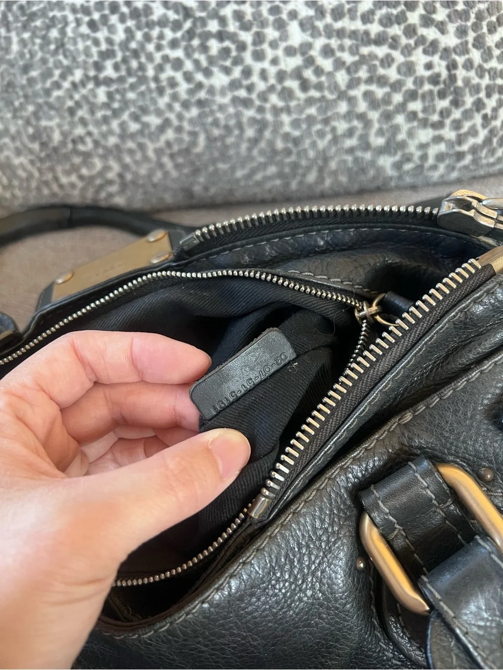 Chloe Paddington Black Leather Handbag with Gold Accents